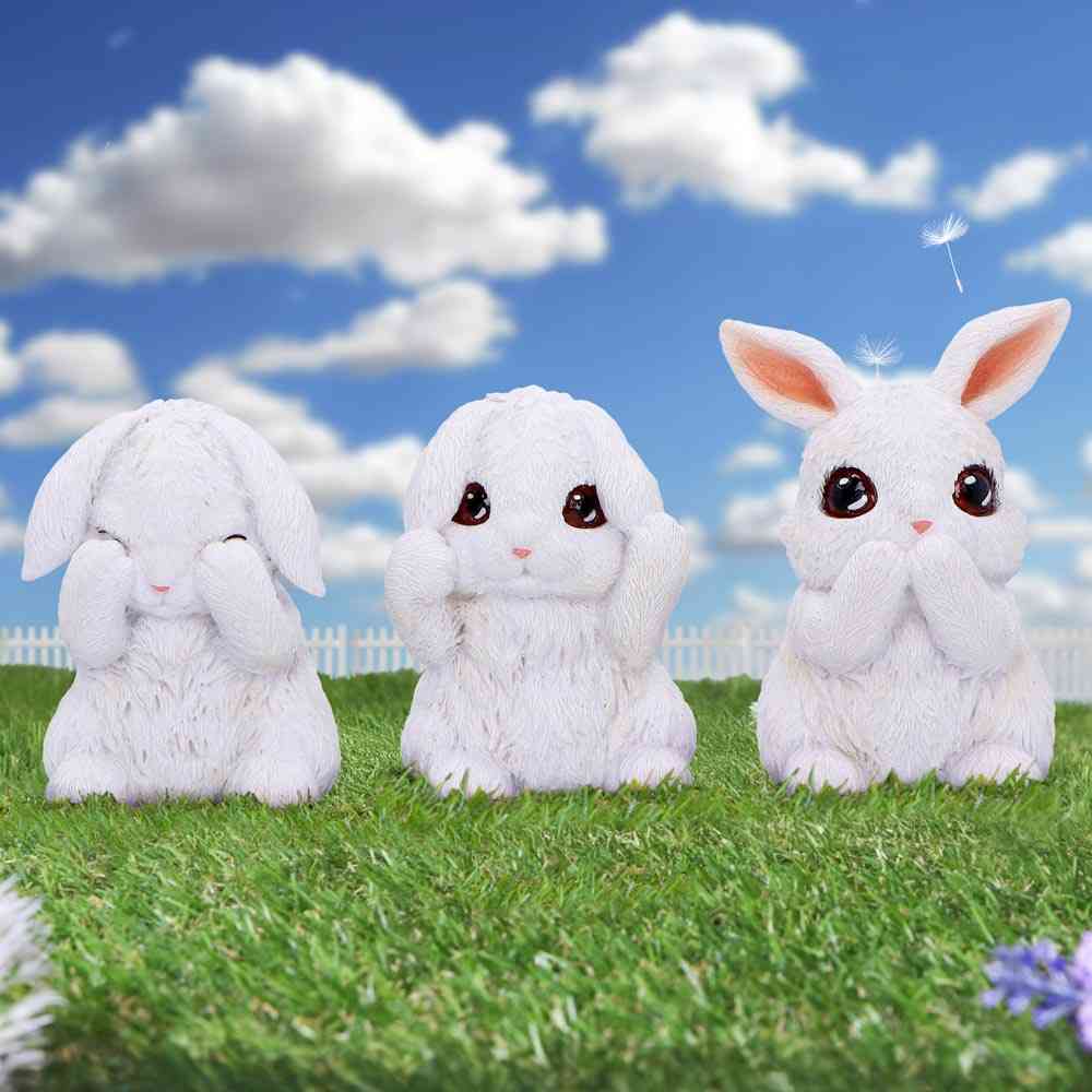 Nemesis Now - Three Wise Bunnies 9cm Beeldjes/figuren - Wit